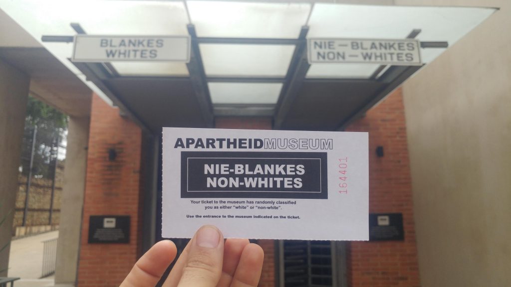 Billet pour musée de l'apartheid 