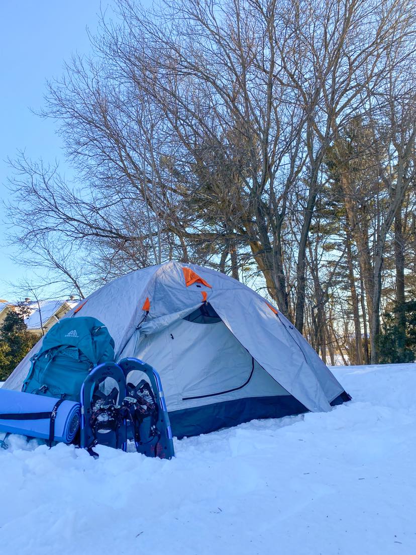 Emplacement de camping d'hiver