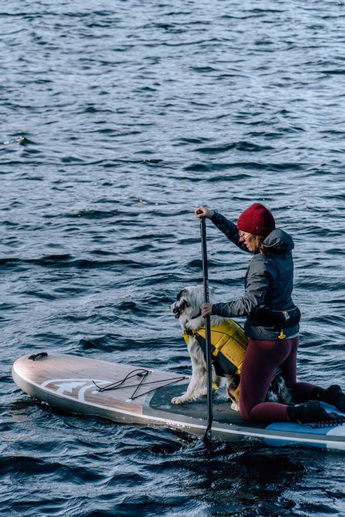 paddle board avec son chien