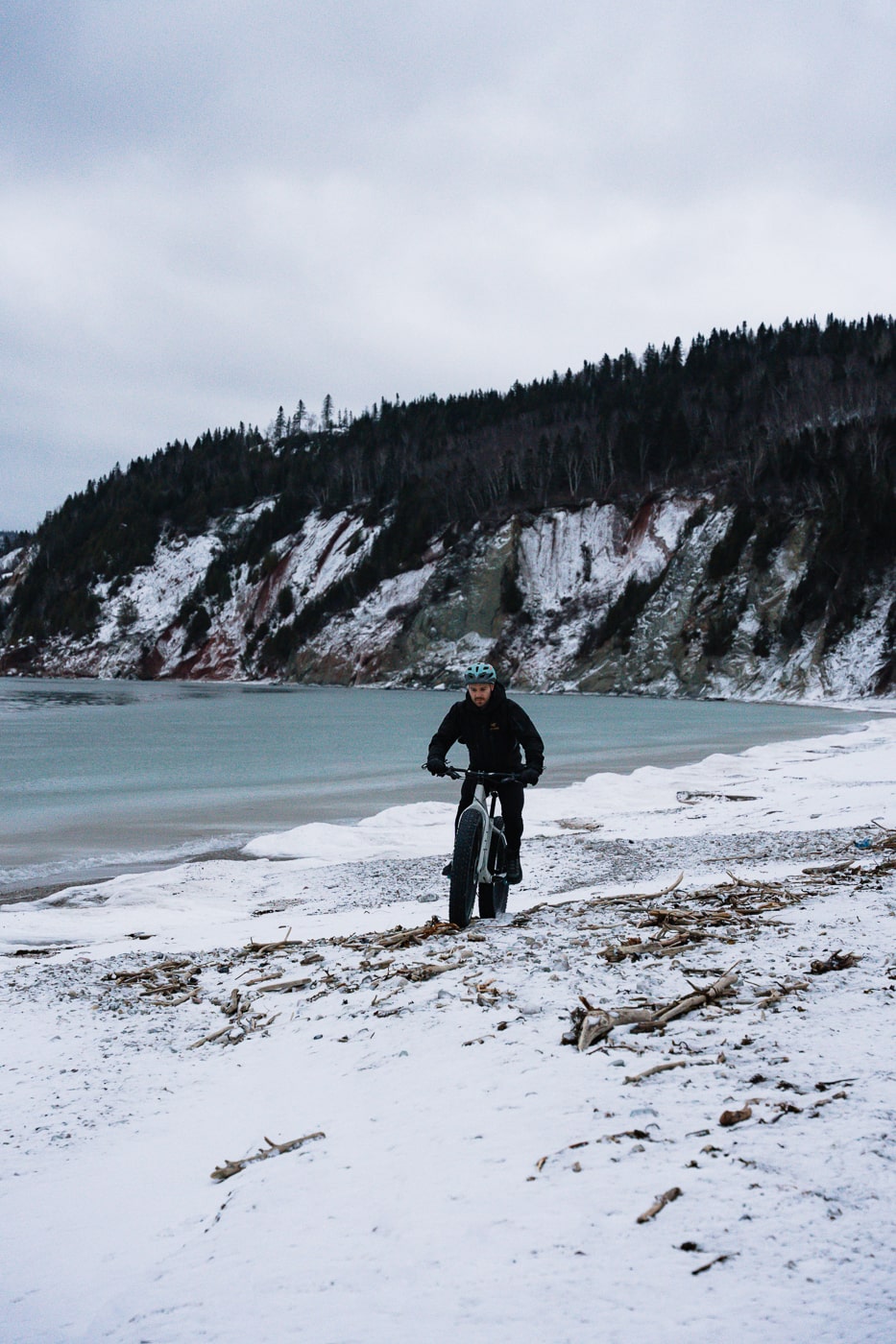 Fatbike en hiver en Gaspésie