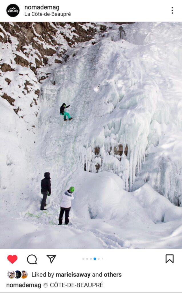 Faire du canyoning de glace aux alentours de Québec.