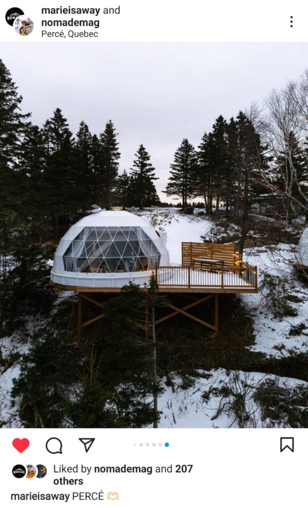 dormir dans un dôme en hiver au Québec